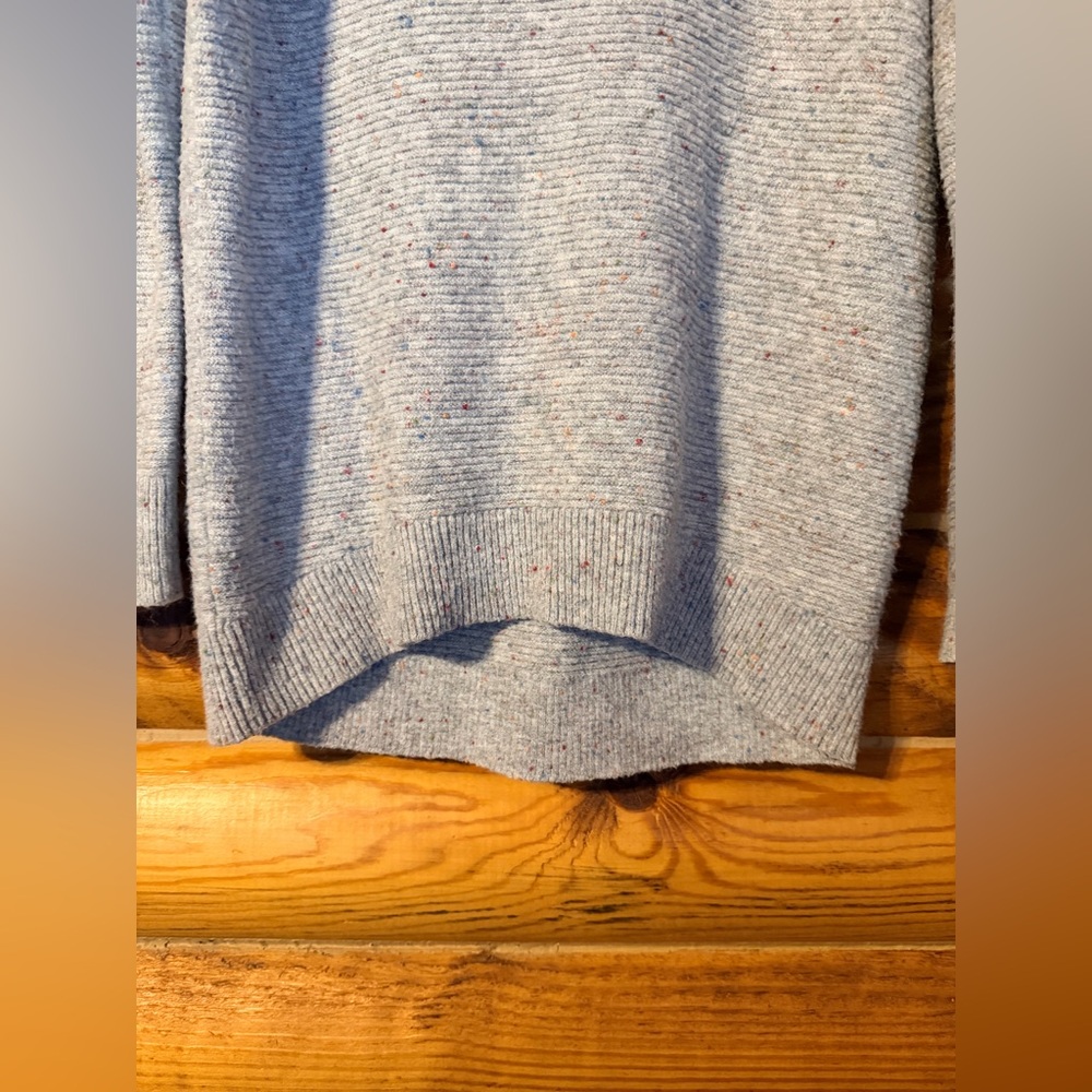 LOFT Heathered Gray Cowl Neck Sweater - Picture 3 of 11